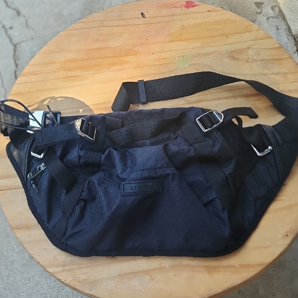 Athleta Unisex Black Belt/shoulder Bag
